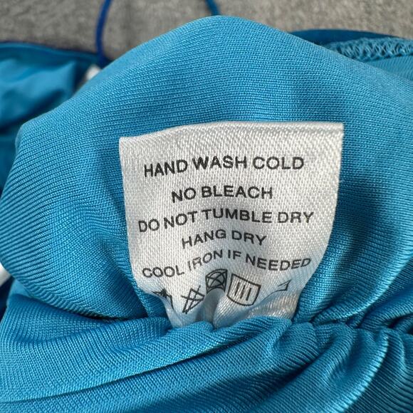 Superdown Lissie Ruched Cami Tank Top Size Small Blue Mesh Spaghetti Strap Fairy - Picture 6 of 10